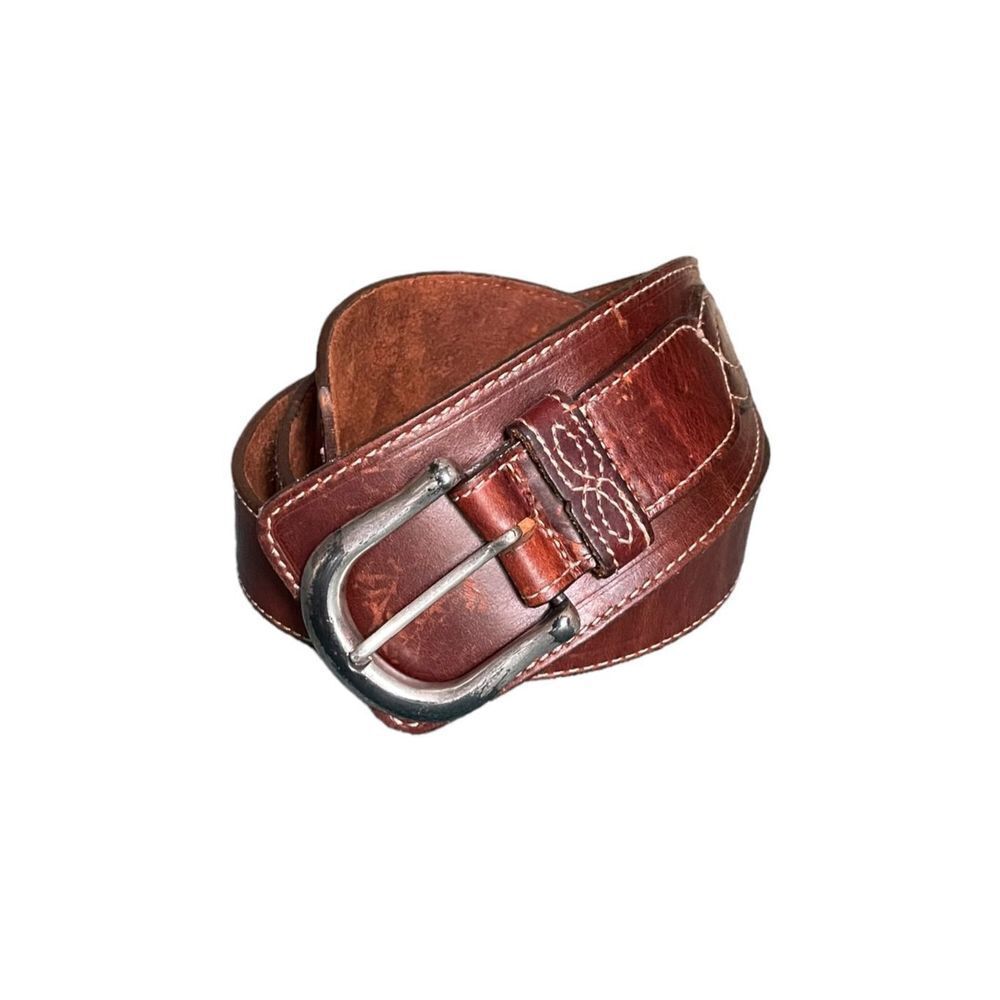 Eddie Bauer Vintage Brown Genuine Leather Belt Sz Large​​​​​